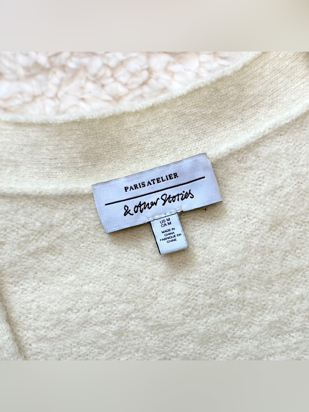 & Other Stories Bee Button Alpaca Wool Blend Knit Cardigan Coquette Women’s M - Picture 12 of 16